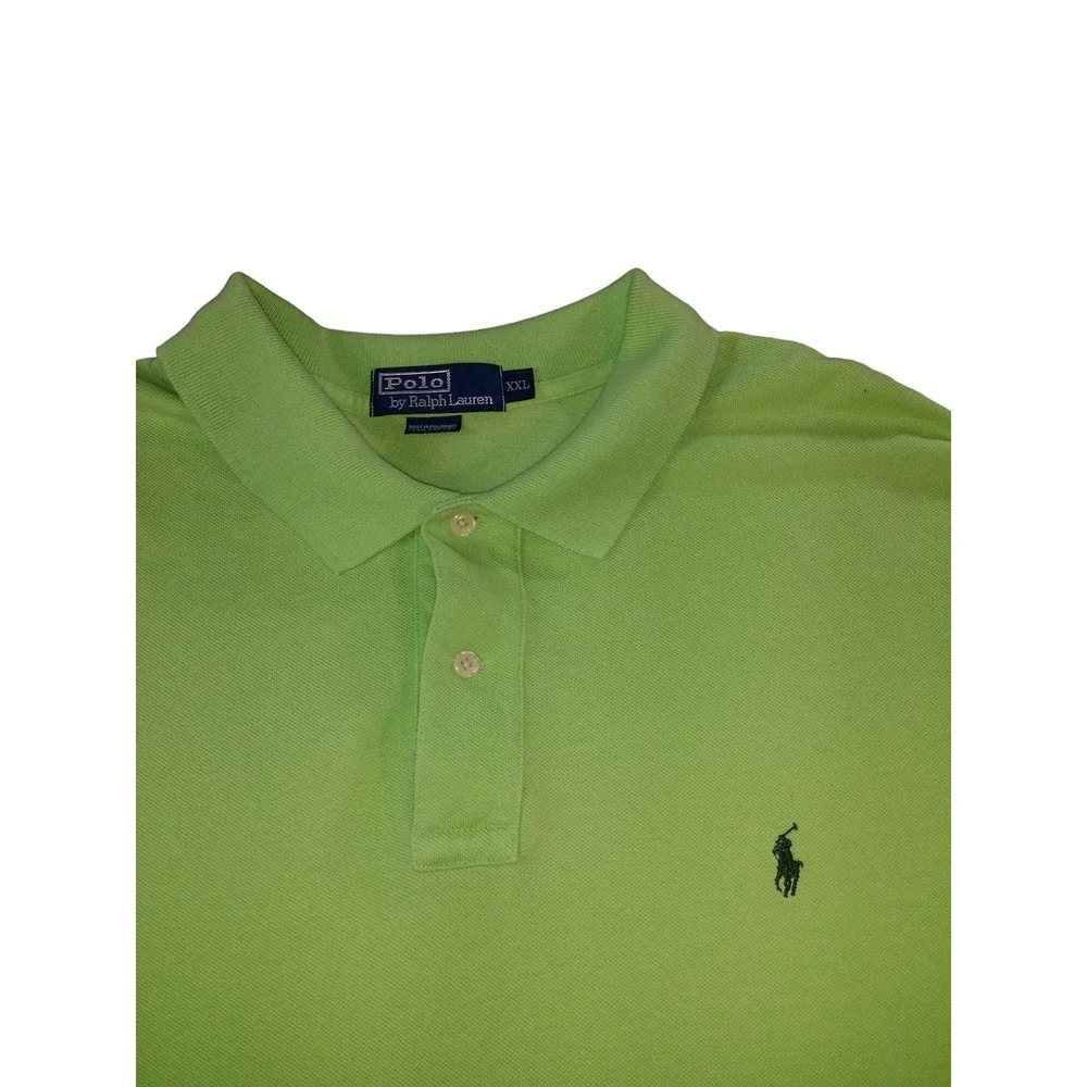 Polo Ralph Lauren Shirt Mens XXL Lime Green Short Sleeve Casual Preppy Golf Pony
